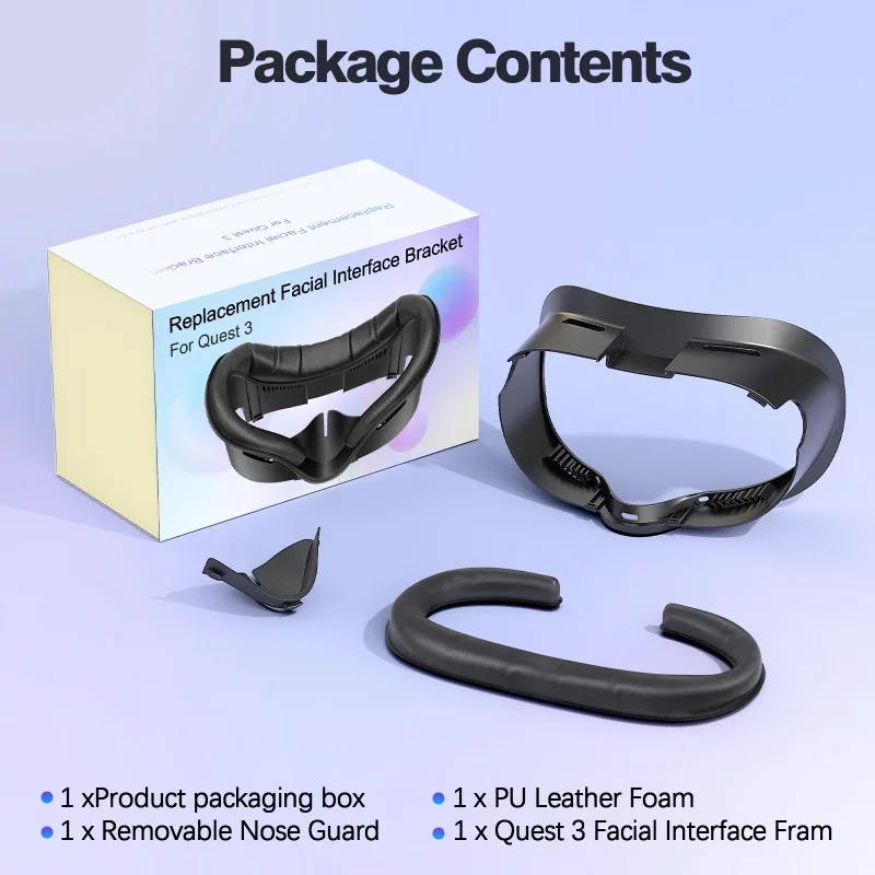 Design Facial Interface, Face Pads Compatible with Oculus Meta Quest 3 Accessories, NOT Compatible with Meta Quest 3S