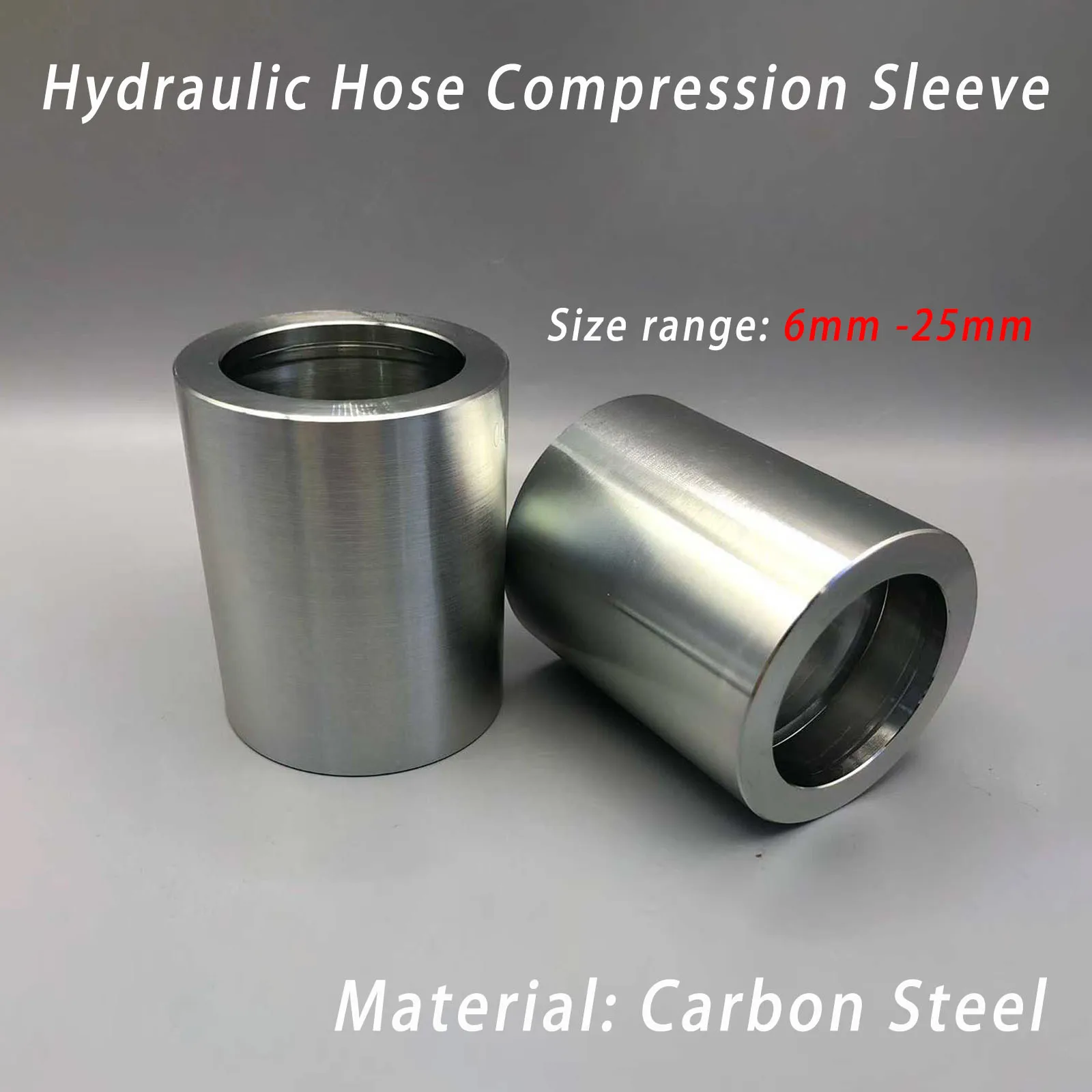 Carbon Steel Hydraulic steel wire hose compression joint Size 6-32mm Ferrule Internal Serration Tube Fitting Connector