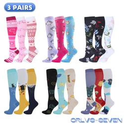 3 Pairs/Pack Compression Socks Women Men Wholesale Knee High 30MmHg Sports Socks Edema Diabetes Varicose Veins Running Socks