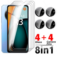 8in1 Tempered Glass For Xiaomi Redmi A3 A3x Screen Protector RedmiA3 RedmiA3x Redmy A 3 X 3A 3x 4G Camera Lens Protective Film