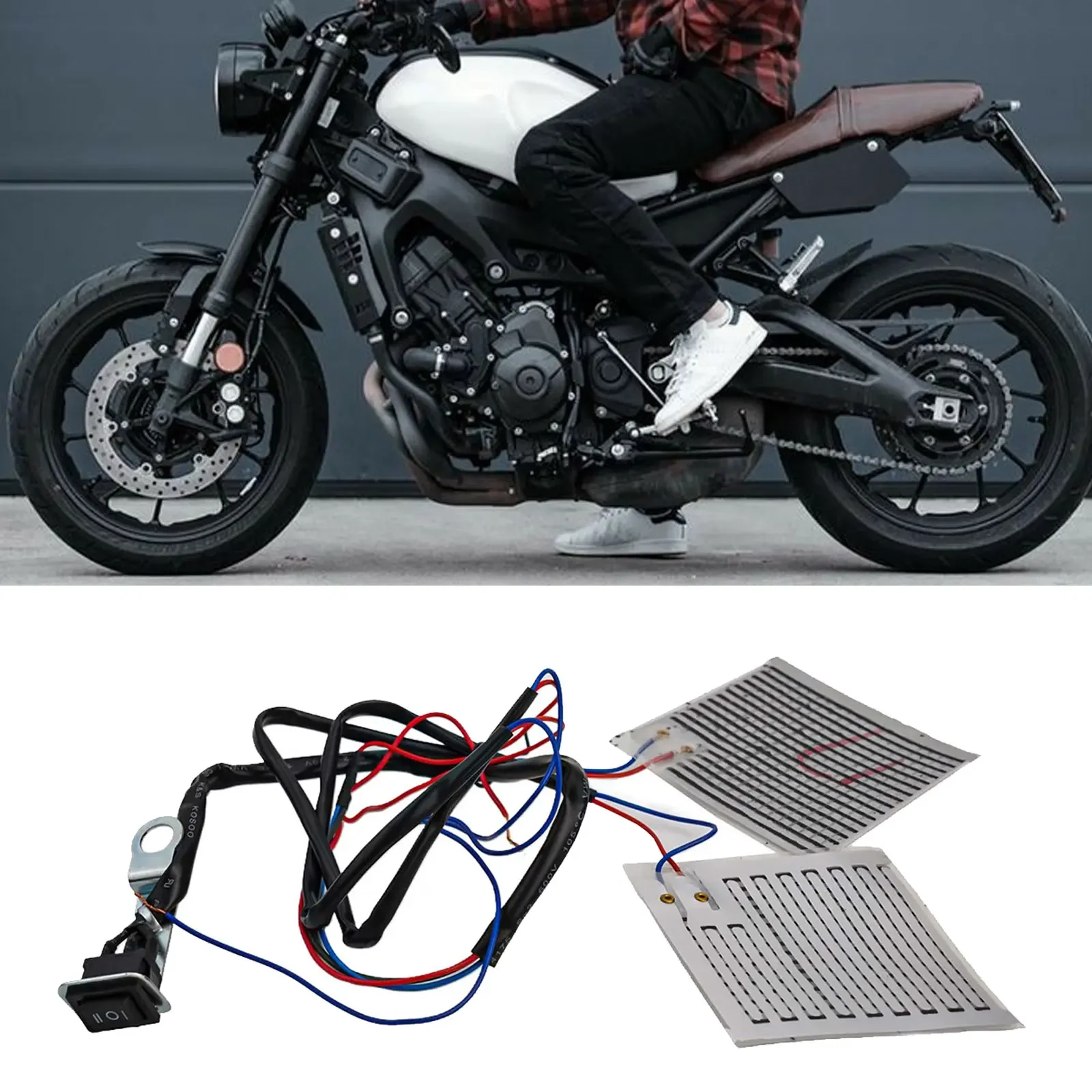 

Motorcycle Heated Handle With Switch Control Universal 12V 15W Motorcycle Heated Hand Grips Handlebar Heater Warmer Kit