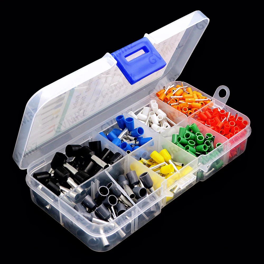 400PCS/LOT E0 tube type terminal set European type tube type terminal combination boxed cold pressing terminal E0506 E0508 E7508