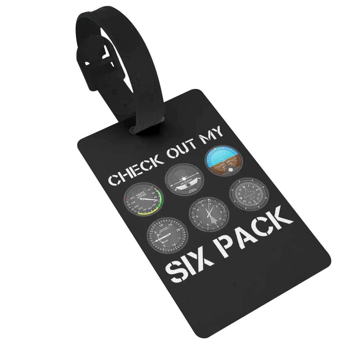 Funny Pilot Top Airplane Six Pack Flight Instruments Luggage Tags Suitcase Baggage Boarding Tag Label Holder ID Name Address