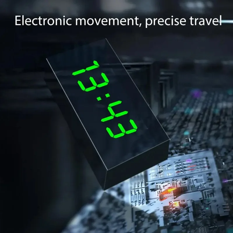 Car Clock Solar Charging Stick-On Digital Watch 24-Hour 3-level Brightness Automatic Adjustment Car Clock Car Decoration
