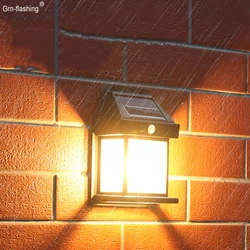 Lampada da parete solare impermeabile per esterni sensore di movimento luci per portico lampada solare per il controllo della luce di rilevamento automatico per l'illuminazione della porta del giardino