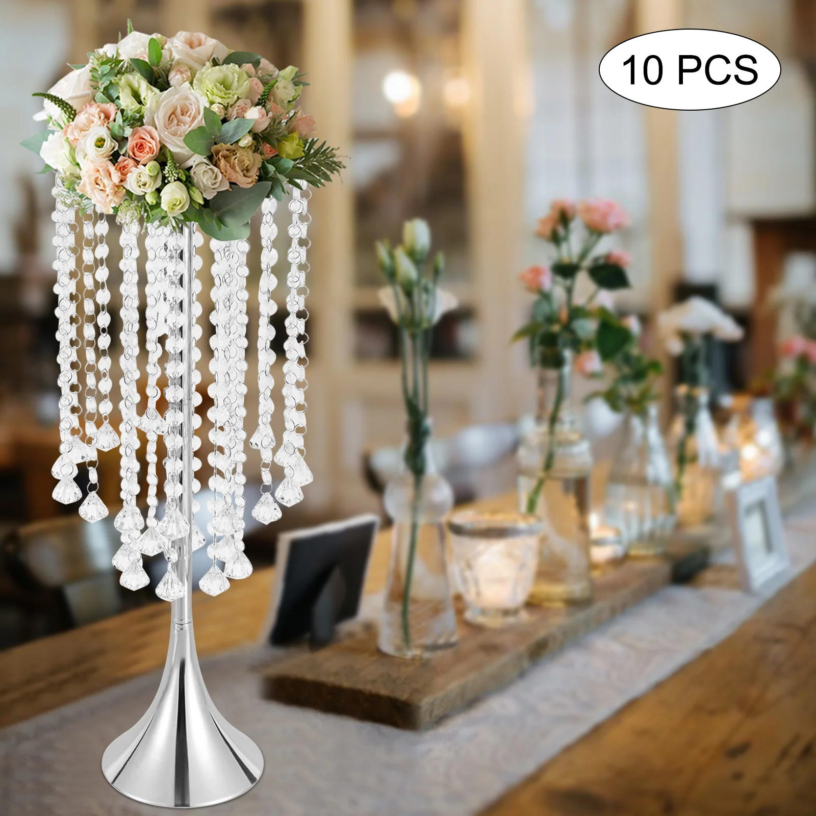 10Pcs Wedding Centerpieces Props Flower Vases Table Event Party Stage Tall Vase 21.9