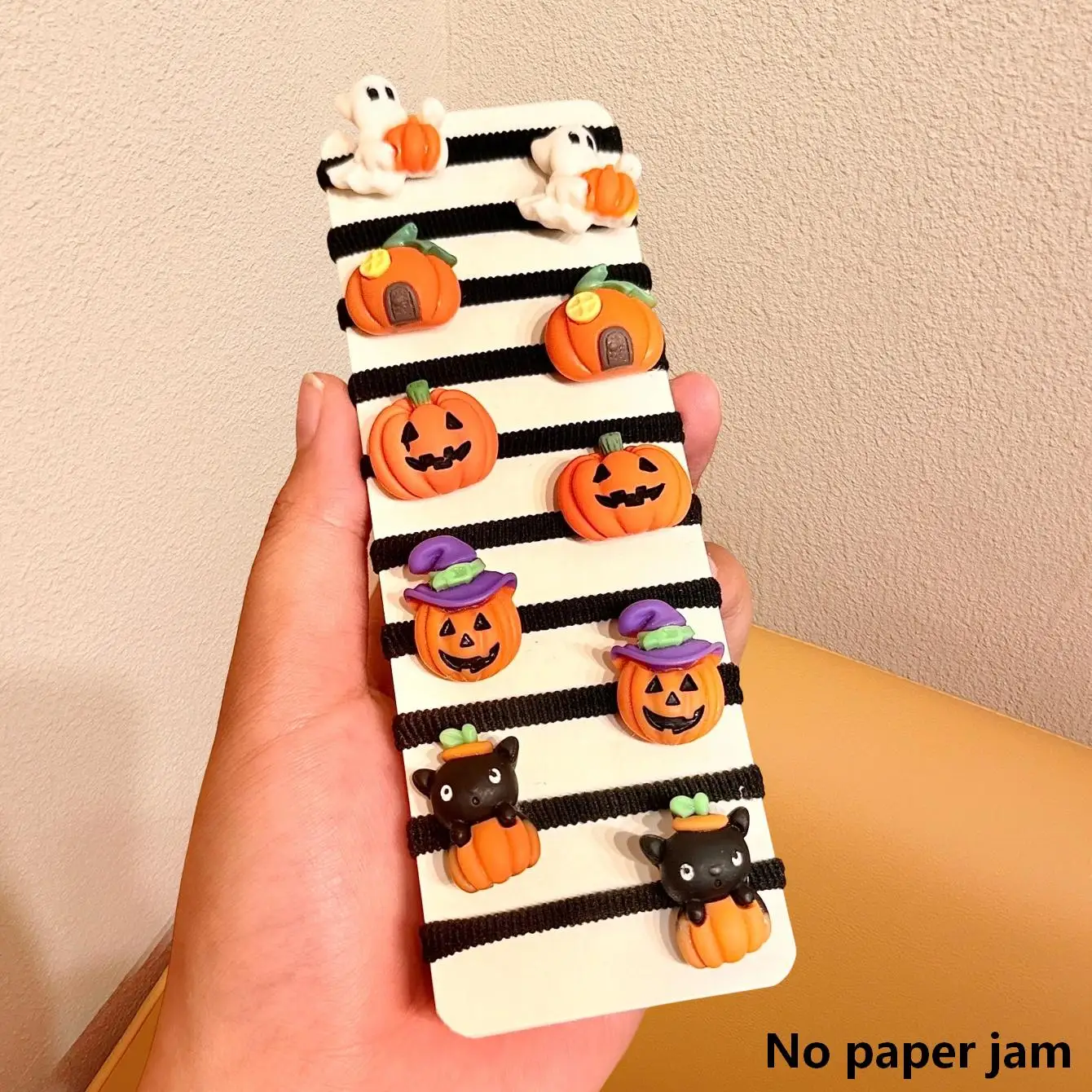 3D Halloween Cartoon High Elasticity Hair Rope Cute Ghost Pumpkin Elastic Band School Wear Girl Hair Accessories