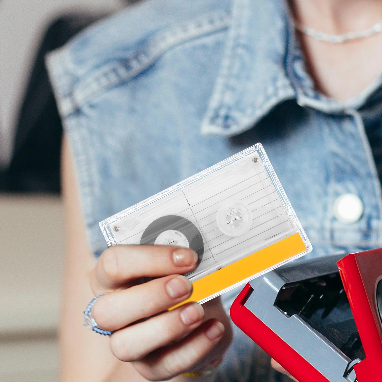 

60 Minute Blank Cassette Tape Box Clear Case Audio Recording Tapes Diy Messages Blessings Wall Decoration Vintage Ornaments