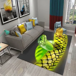 3D Snake Carpet for Bedroom Floor Mat Living Room Coffee Table Carpet Animal Pattern Mats Bathroom Rug Entrance Non-Slip Mats