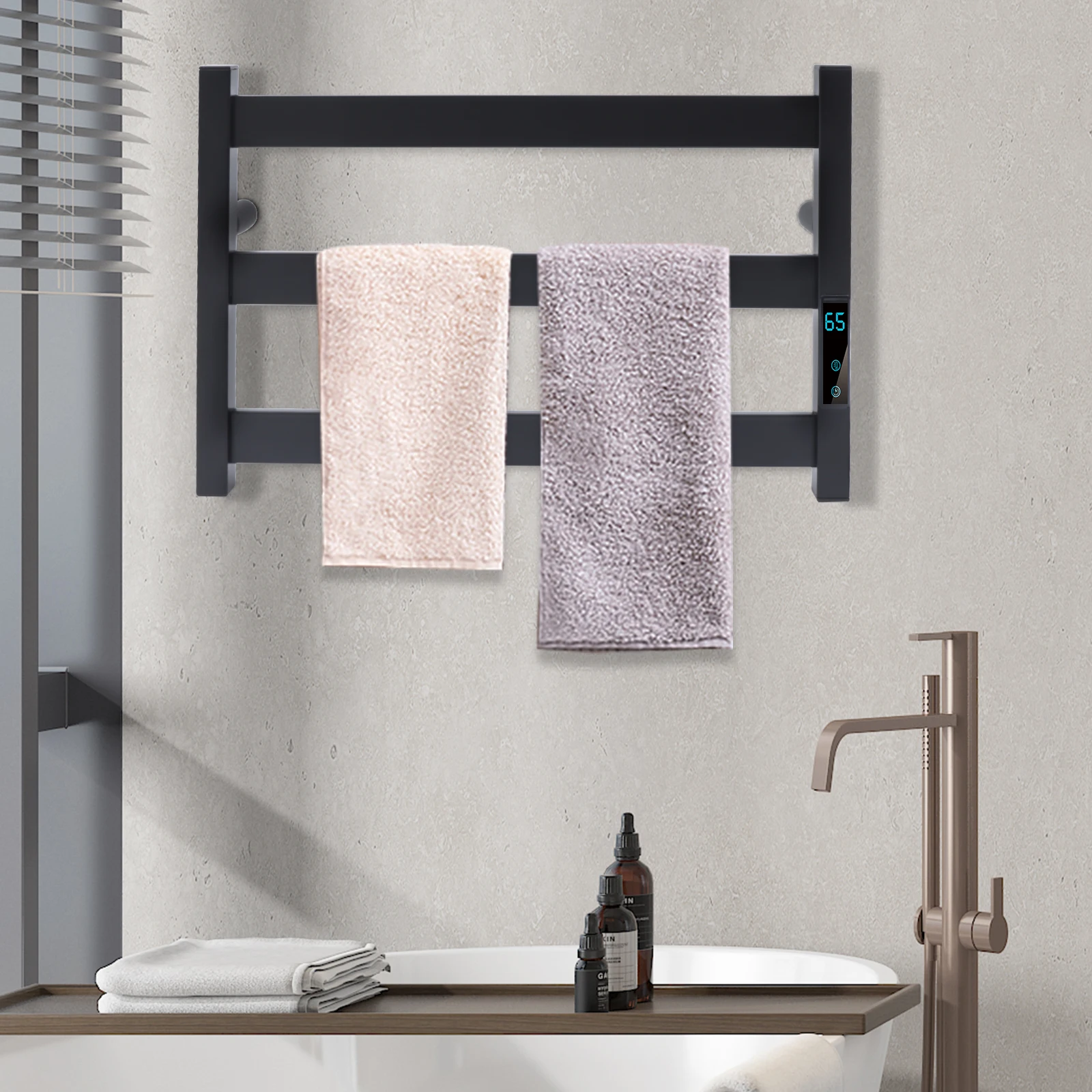 Electric Towel Warmer Stainless Steel Heated Towel Warmer for Bathroom Wall Mounted Freestanding