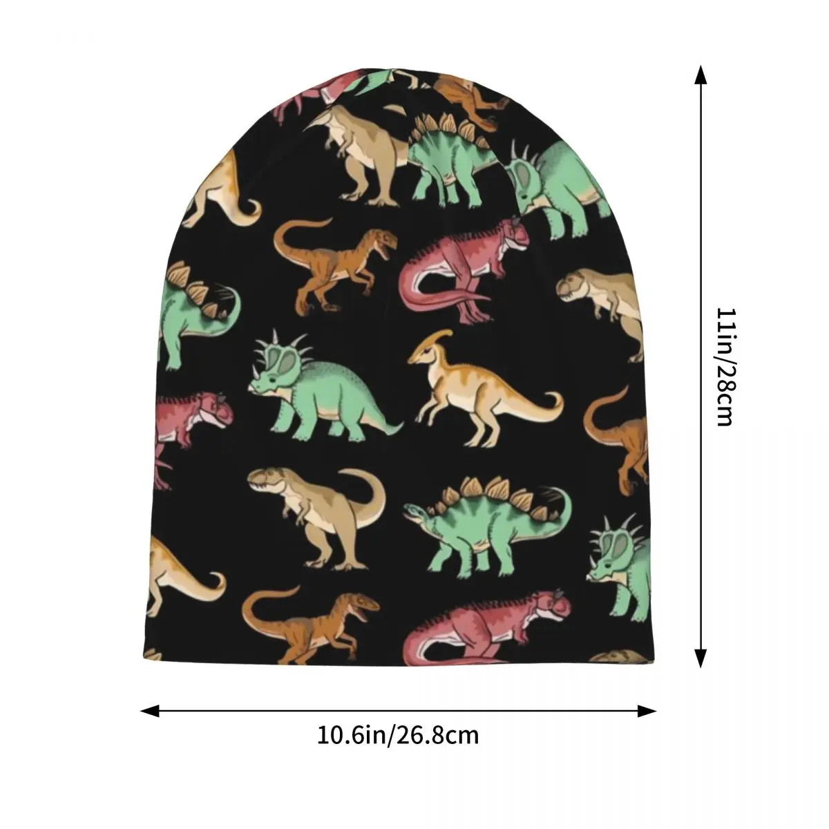 Colorful Dinosaur Bonnet Hats Funny Animal Skullies Beanies Men Women Cool Head Wrap Beanie Hats Autumn Winter Outdoor Caps