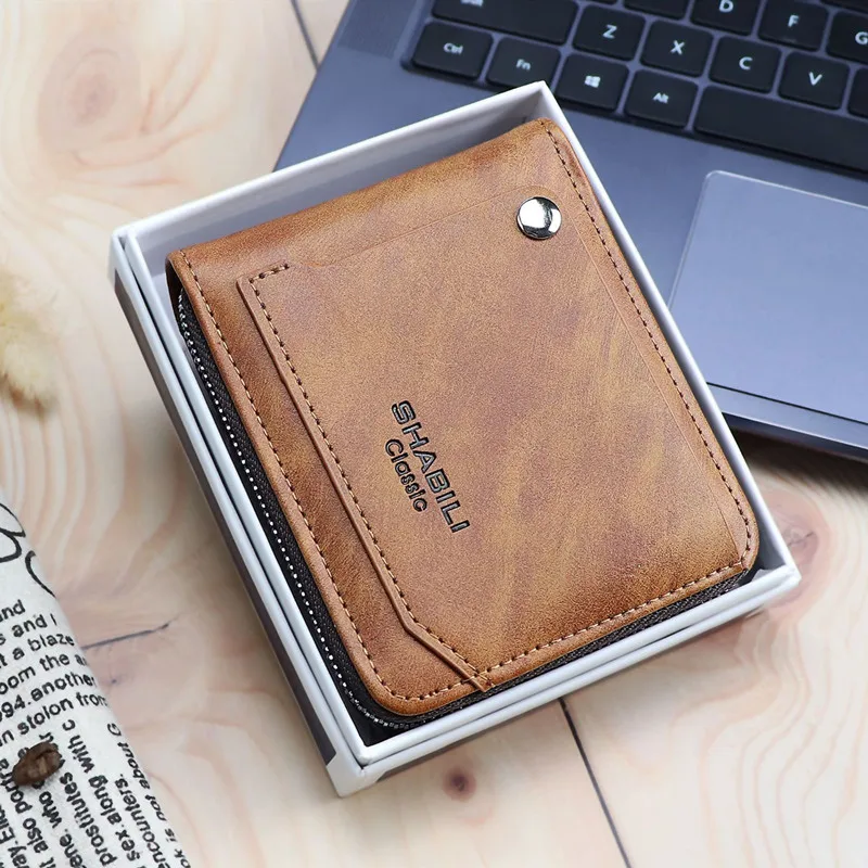 2024 New Short Wallet External Draw Card Fashion Multifunctional Large Capacity Card Holder