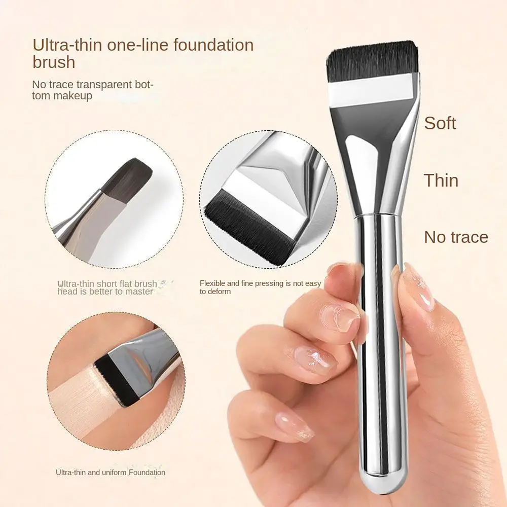 Delicate Foundation Foundation Brush Traceless Flat Head No Trace Base Makeup Brush Ultra-thin Face Makeup Tool Women Beauty