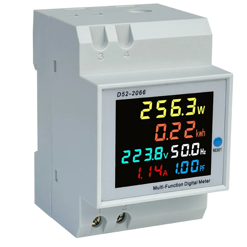 

Din Rail Digital Voltmeter Current Wattmeter Electric Energy KWh Meter Frequency Volt Amp Monitor Built-in CT