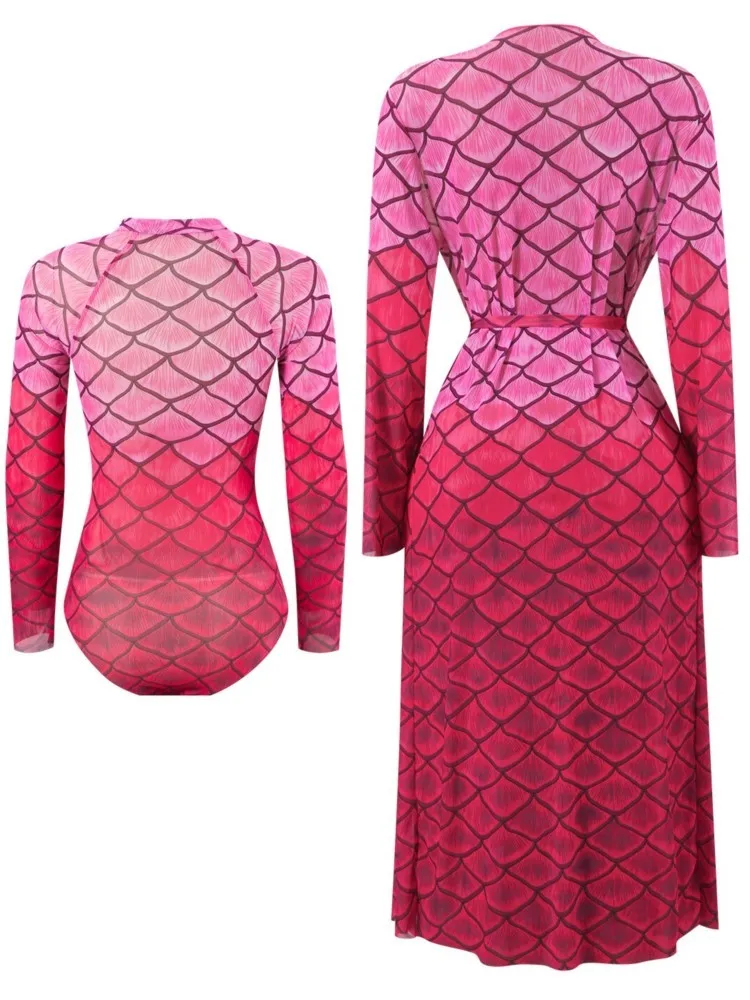 2-delige sets hoge taille sexy badpak dames zomer badpak bikini set lange mouw badmode strand zwempak Купа