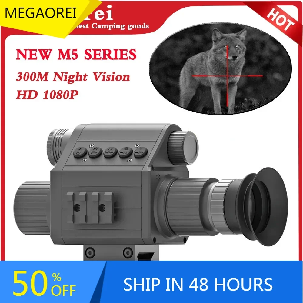 

2025Megaorei New M5 Day Night Wildlife Tactical HD1080P Hunting Camera Night Vision Scope with Laser 850nm or 940nm IR Monocular