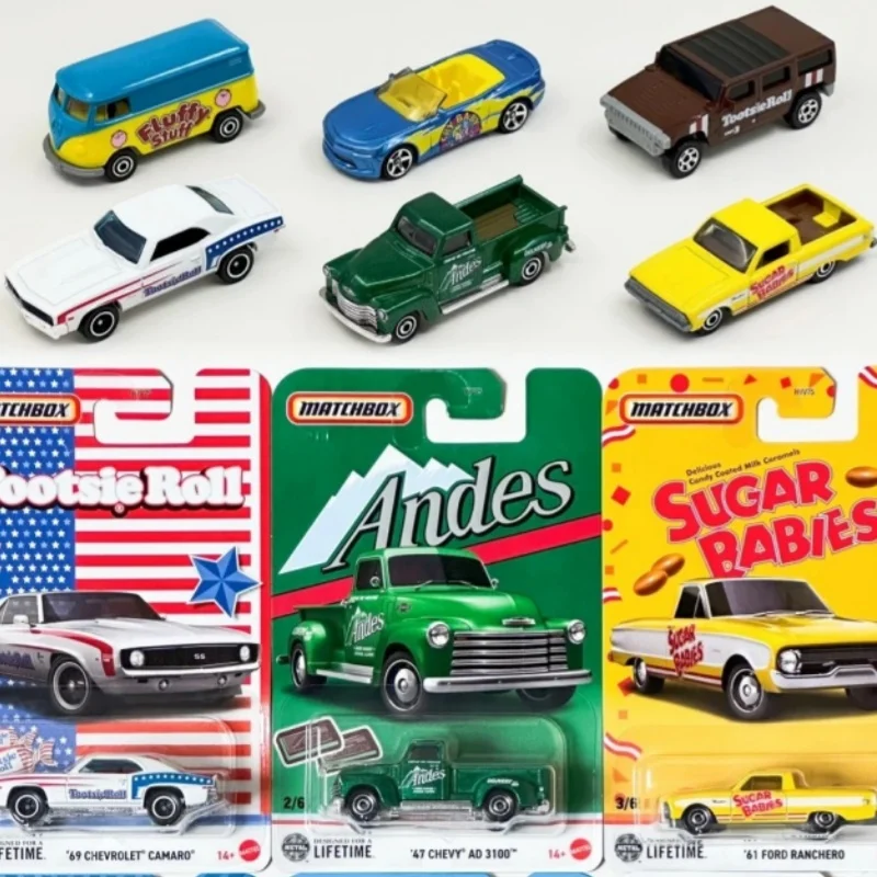 Matchbox Diecast Alloy Car Models Candy Themed Chevrolet Camaro Volkswagen T1 Hummer Ford Collectible Vehicles Toy Gifts