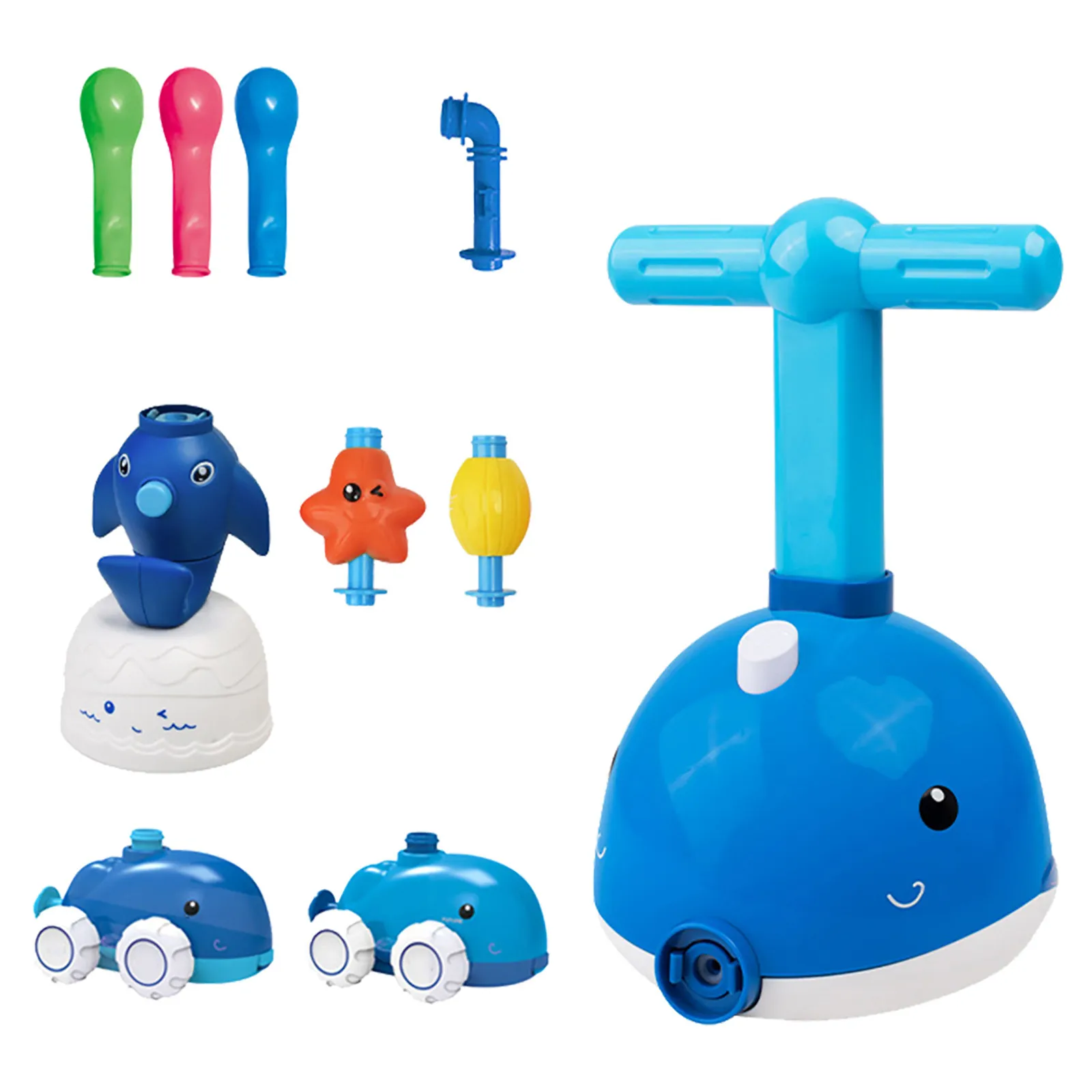 

1Set Balloon Car Recoil Force Set Dolphin Aerodynamic Cartoon Plaything Creative Fun Kids Gift Recoil Force Toy
