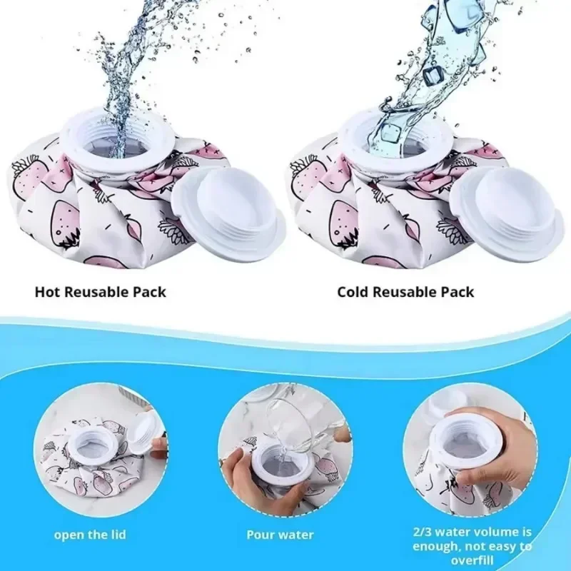 Sac à glace réutilisable, sac à eau froide/chaude mignon de dessin animé, pour soulager les blessures, les douleurs des dents de sagesse et la fatigue oculaire, 1 pièce