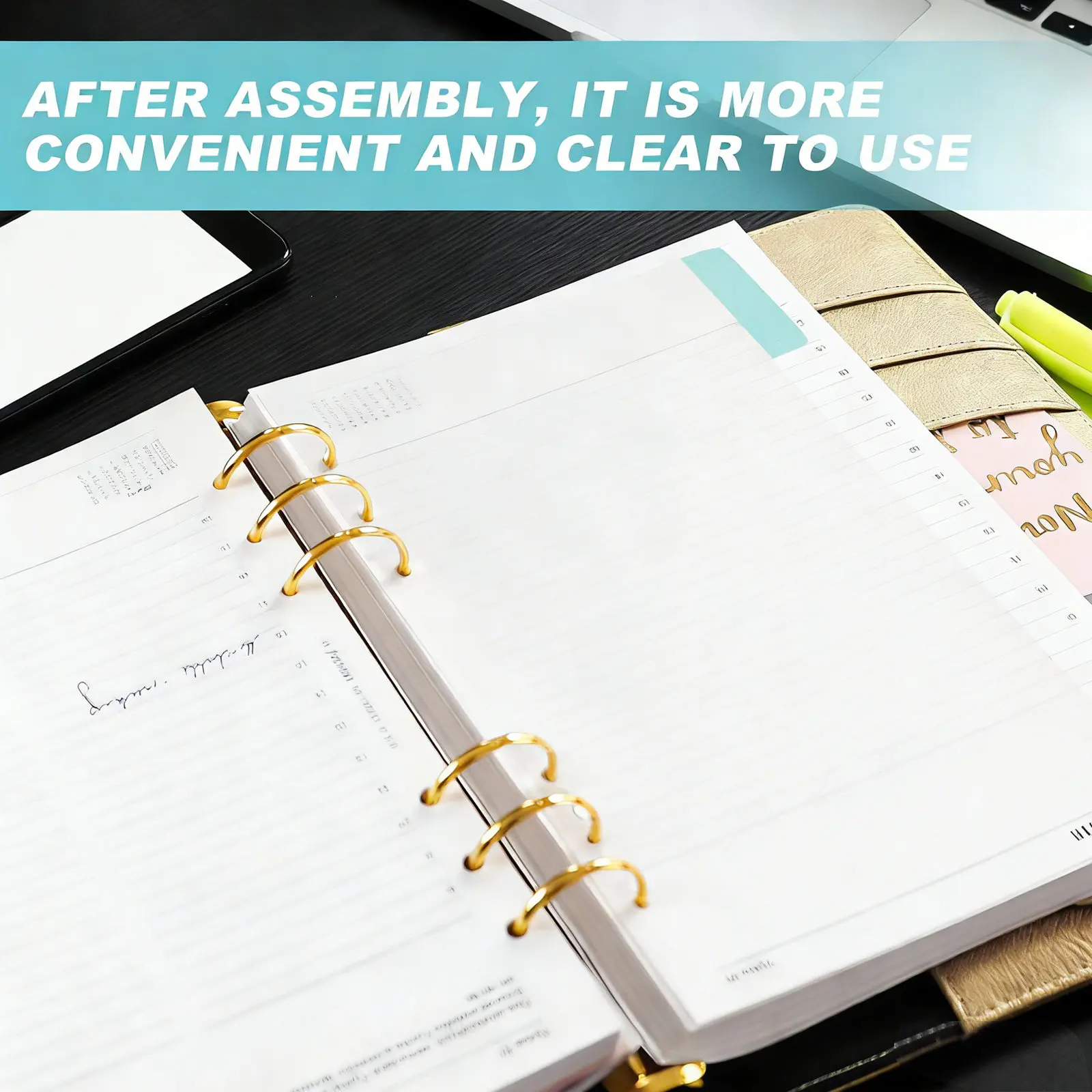 

5Pcs Budget Binder Inserts PP Material 6-Holes Portable Budget Pockets Organizer for Cash Envelopes Finance Management