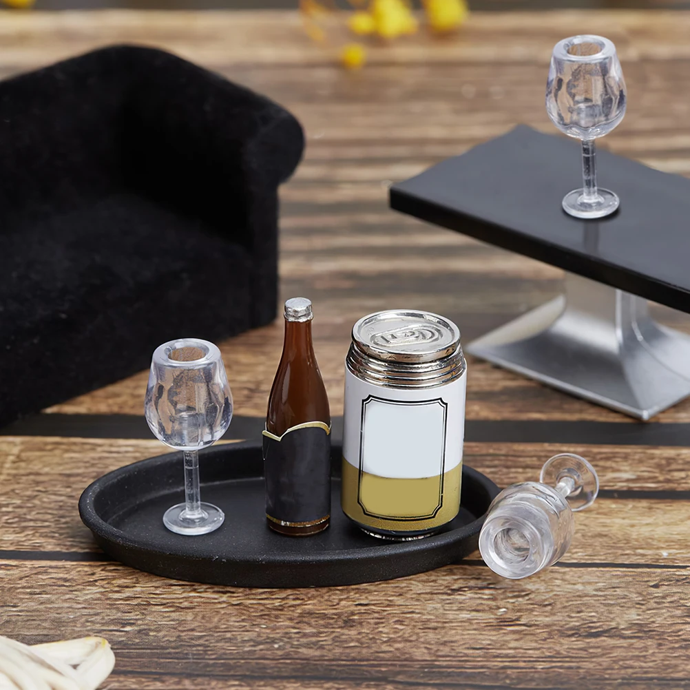 

20pcs Miniature Glass Dollhouse Accessories Transparent Realistic Ideal Scale Pretend Play Mini Kitchen Toys