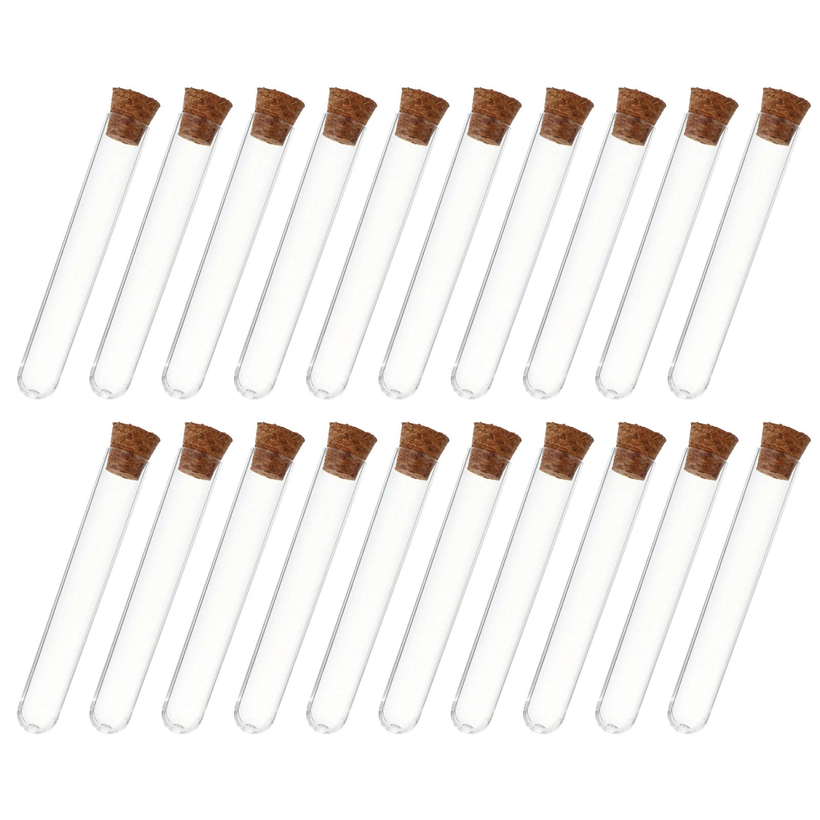 

25 Pcs Transparent Storage Tube Cork Test Spice Tubes Manual Bottles with Corks Science