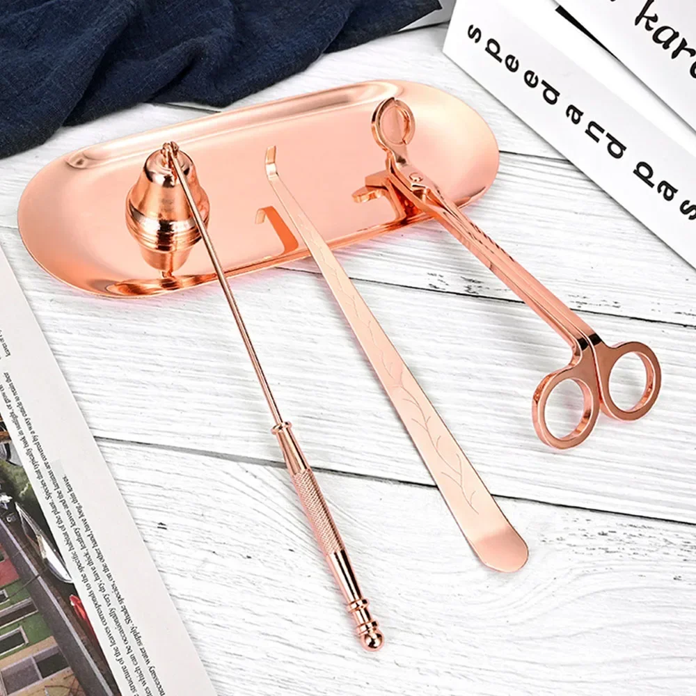 Texture Handle Candle Wick Snuffer Wick Trimmer Relief Design Wick Differ Tray Candle Care Tool Scented Candle Accessories Gifts