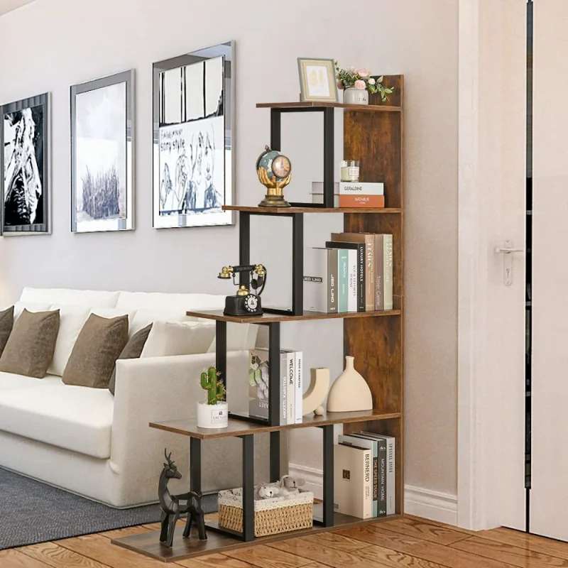 custom.Tree Bookshelf with Drawer Wooden Bookcase Storage Rack Bookcases Narrow Desktop Organizer Shelves Bedroom