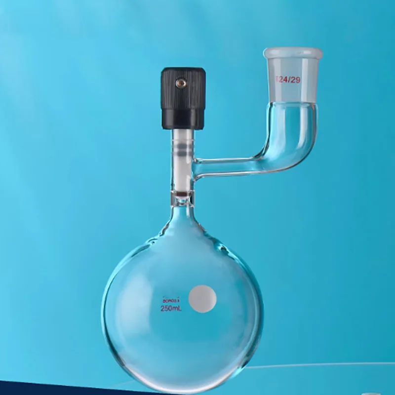 Solvent storage bottle 10-1000ml high vacuum valve 0-10mm high borosilicate glass resistant to high temperature corrosion