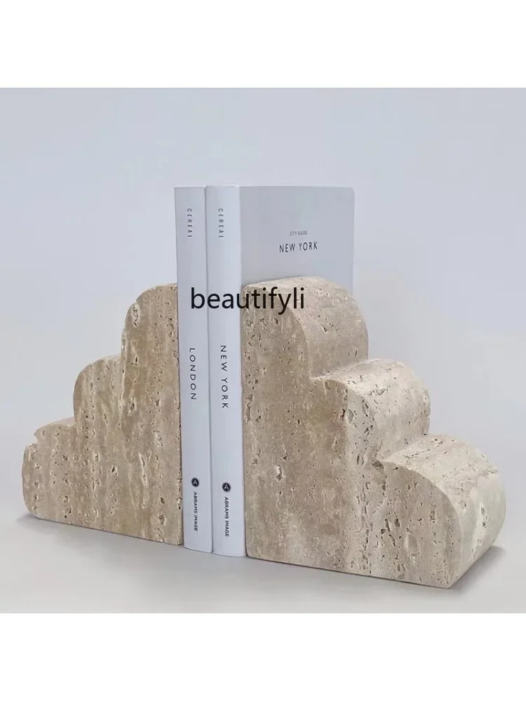 2 yj15 Natural Cave Marble Book Stand Minimalist Personality Mild Luxury Retro Designer Art Ornaments