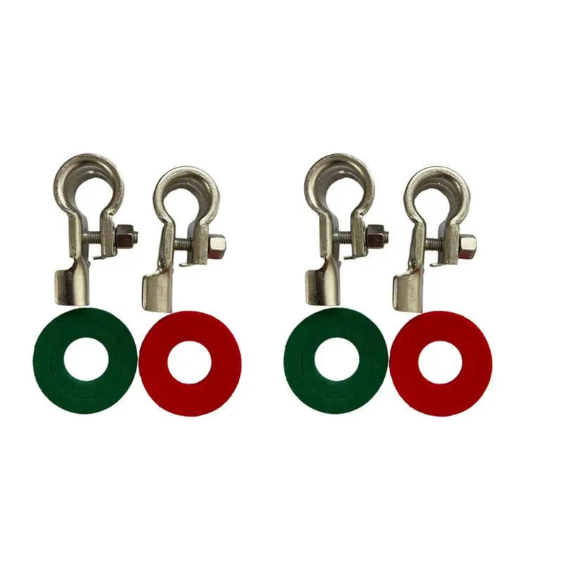 2 Pair Battery Terminals Connectors Clamps Copper Battery Terminal Kit With Battery Corrosion Terminal Protectors 17Mm