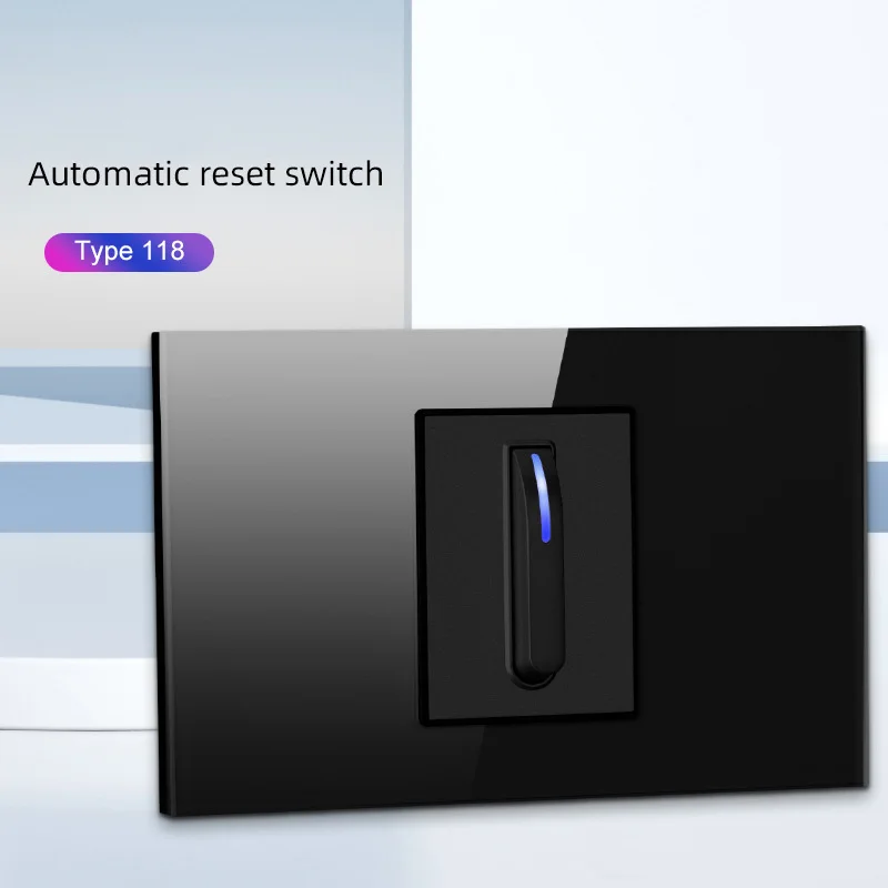 Universal black tempered glass wall lamp switch socket,US plug USB fast charging wall power socket,Mexico switch socket with USB