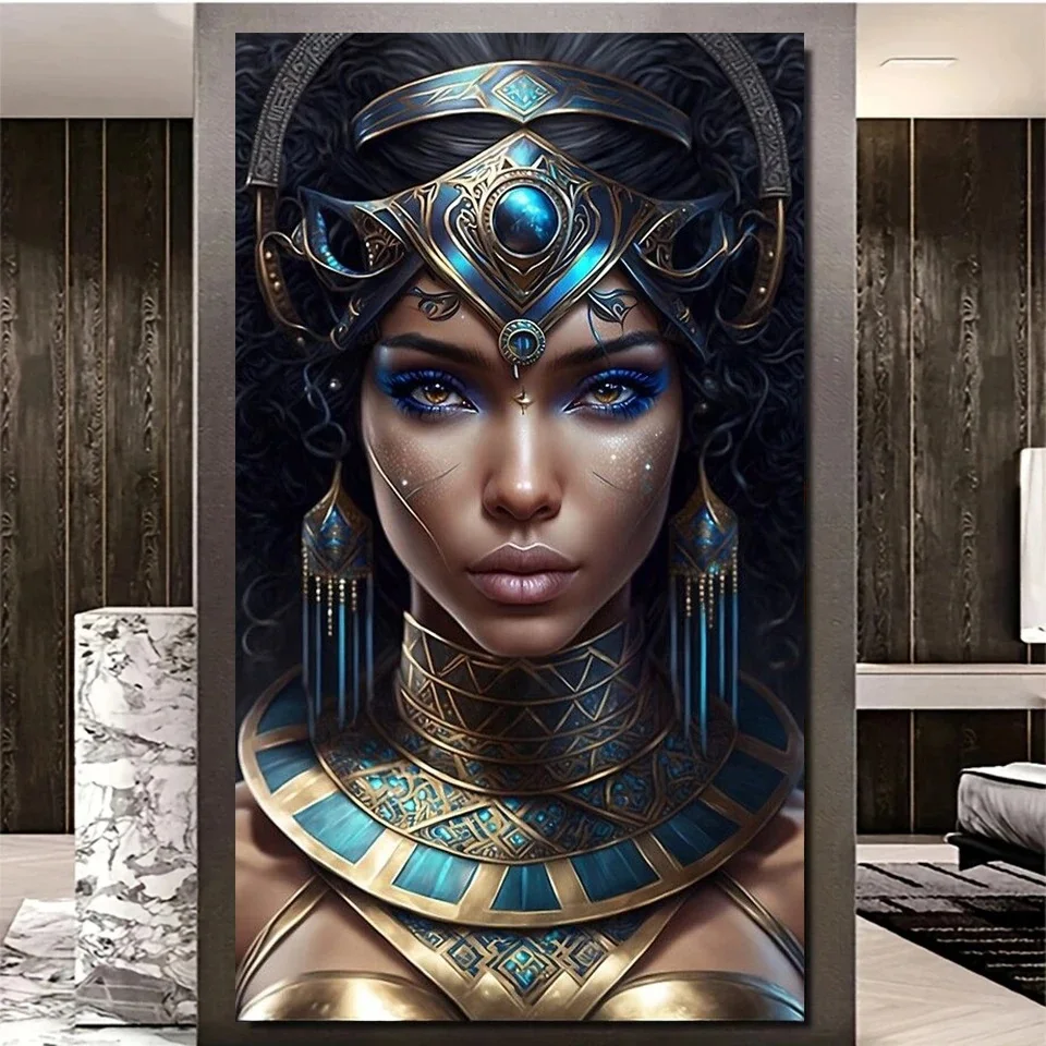 Ancient Egypt Goddess 5d DIY Mexican Art Full Round Square Diamond Painting African Woman Diamond Mosaic Cross Stitch X1335