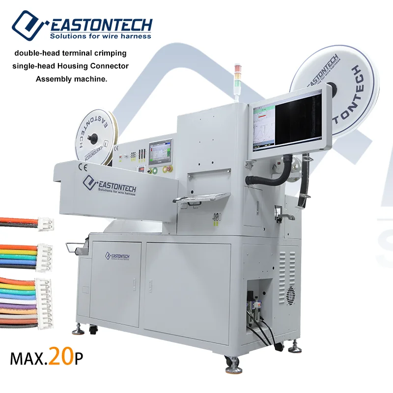 Eastontech EW-8220 Fully Automatic Dual-Head Terminal Crimping Single-Side Housing Connector Cutting/Stripping