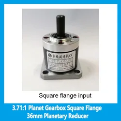 3.71:1 Planet Gearbox Square Flange 36mm Planetary Reducer for NEME17 Stepper motor Input Diameter 5mm