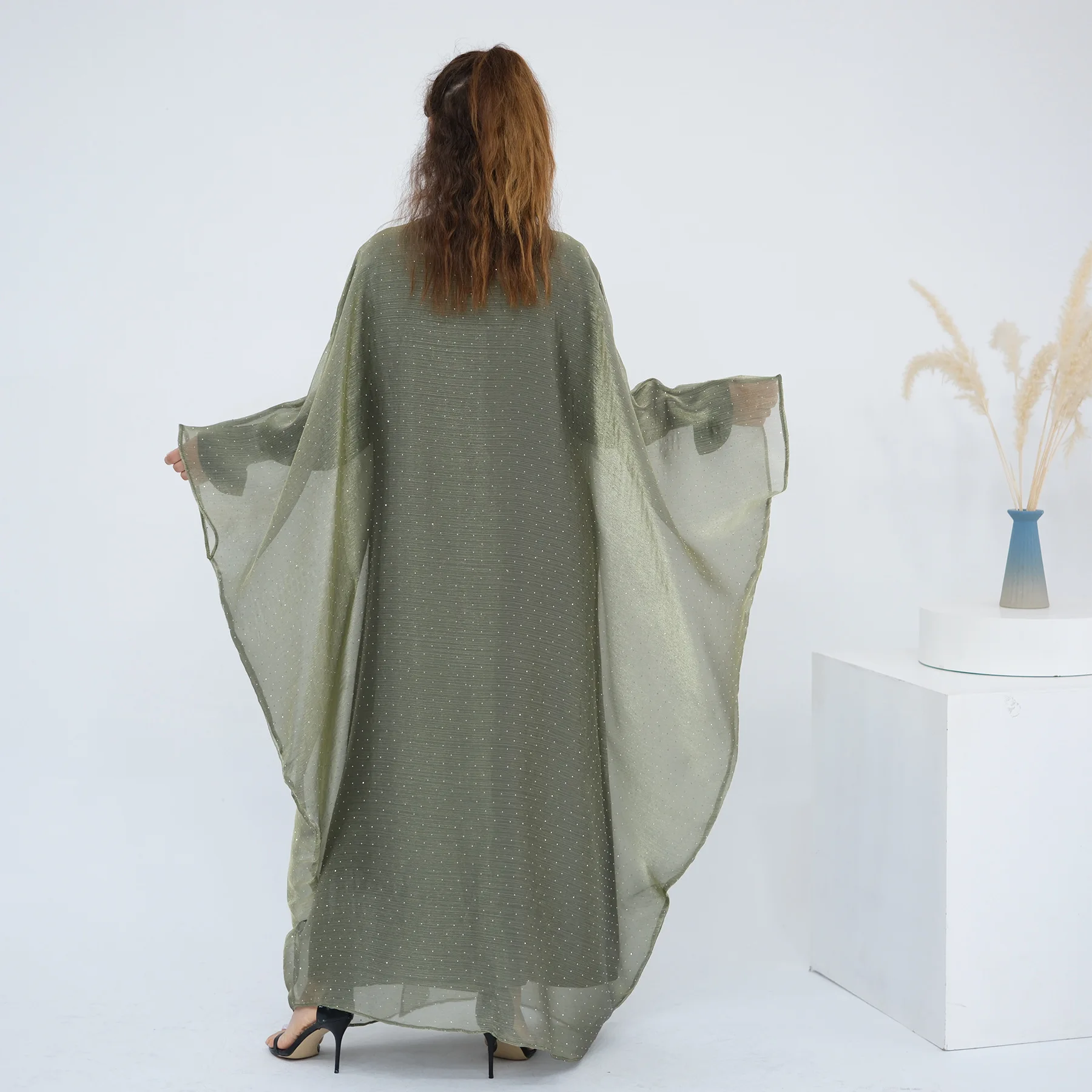 Abaya musulmana brillante de Dubái para mujer, vestidos largos para mujer, ropa islámica, Abaya, bata tipo kimono abierta, caftán Djellaba musulmán para mujer, nuevo