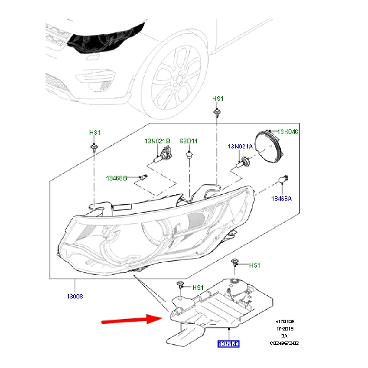 Car Front Headlights Mounting Bracket LR066965 Left LR066964 Right for Land Rover Discovery Sport L550