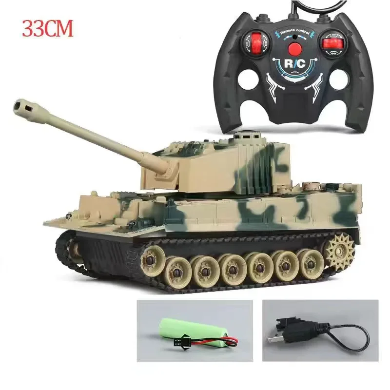 2.4G RC Tank 4CH Remote Control Crawler Tank Shoot Electronic Vehicle Radio Controlled War Tiger M1 Leopard Toys For Boys Gift