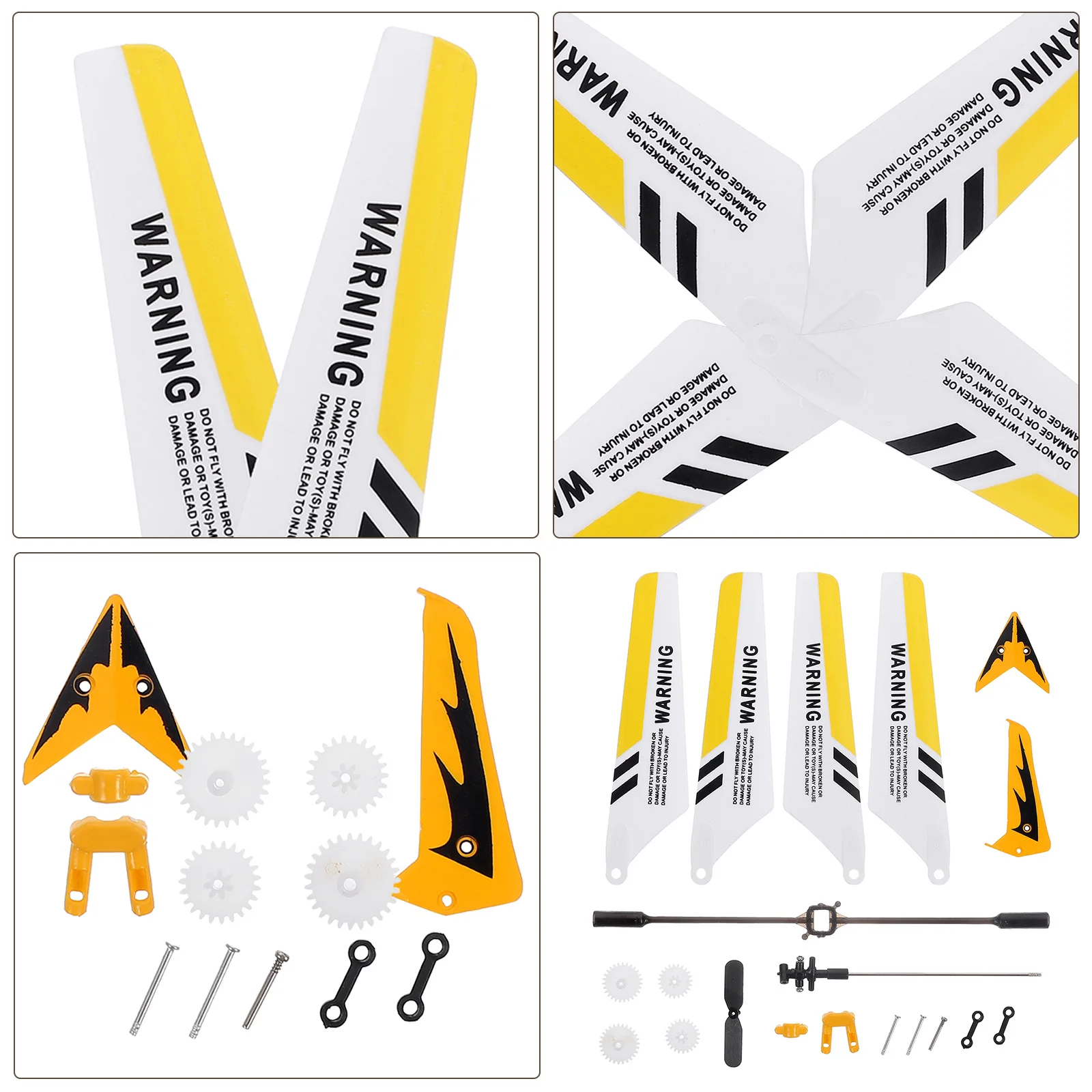 Zestaw części zamiennych do helikoptera S107G, żółty ABS, pełny zestaw akcesoriów, śmigła S107G, klamry, drążek