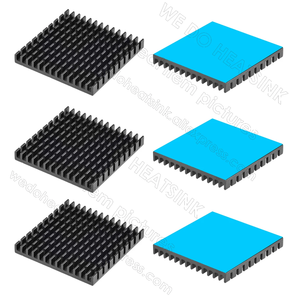 Dissipatore di calore nero 40x40x5mm 1.57x1.57x0.2 pollici con dissipatore di calore in alluminio Pre conduttivo termico per Chip IC GPU MOS