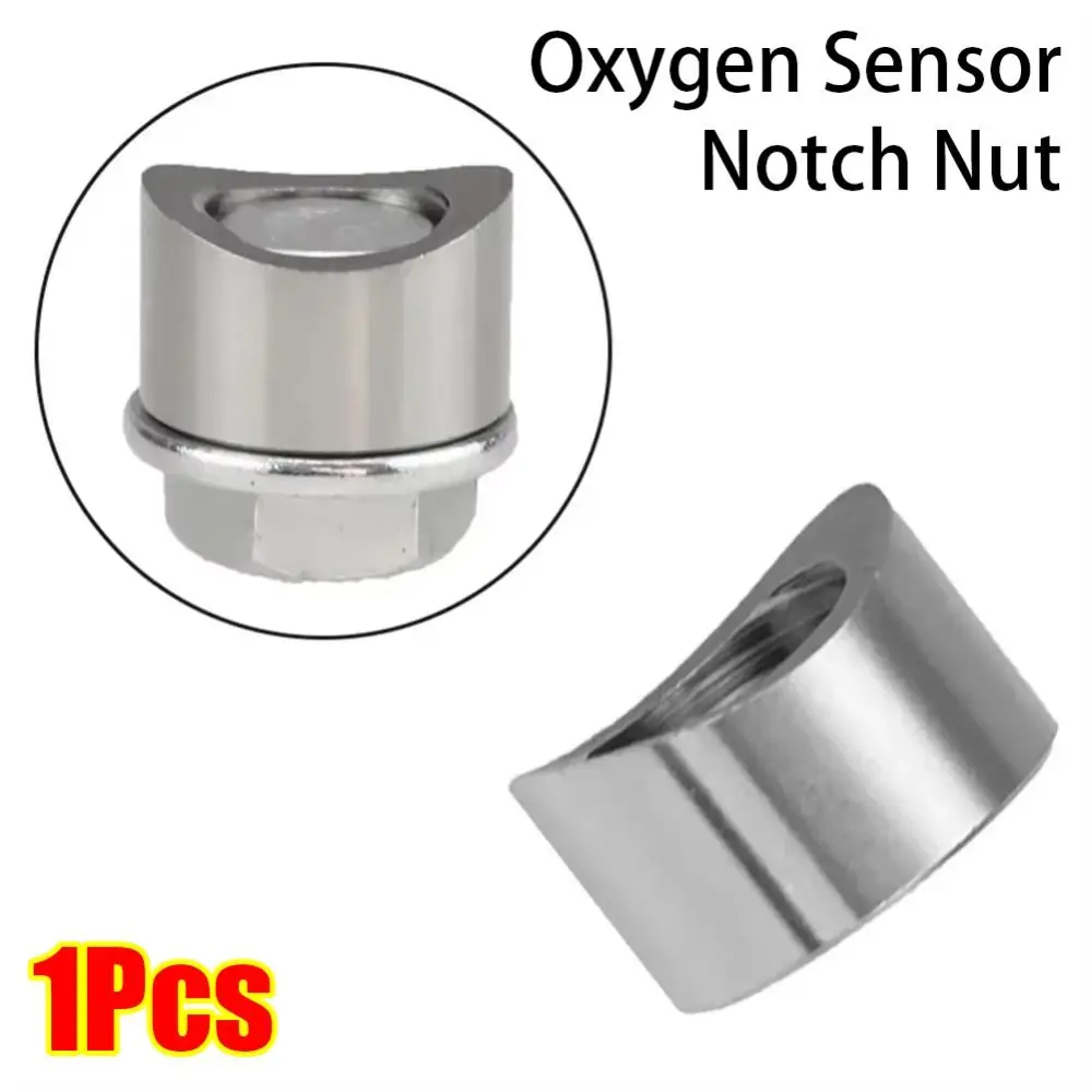 1Pcs Weld Bungs Oxygen Sensor Notch Nut Stainless Steel Stepped Mounting Cap O2 Sensor Adapter M18x1.5 Curve Notched