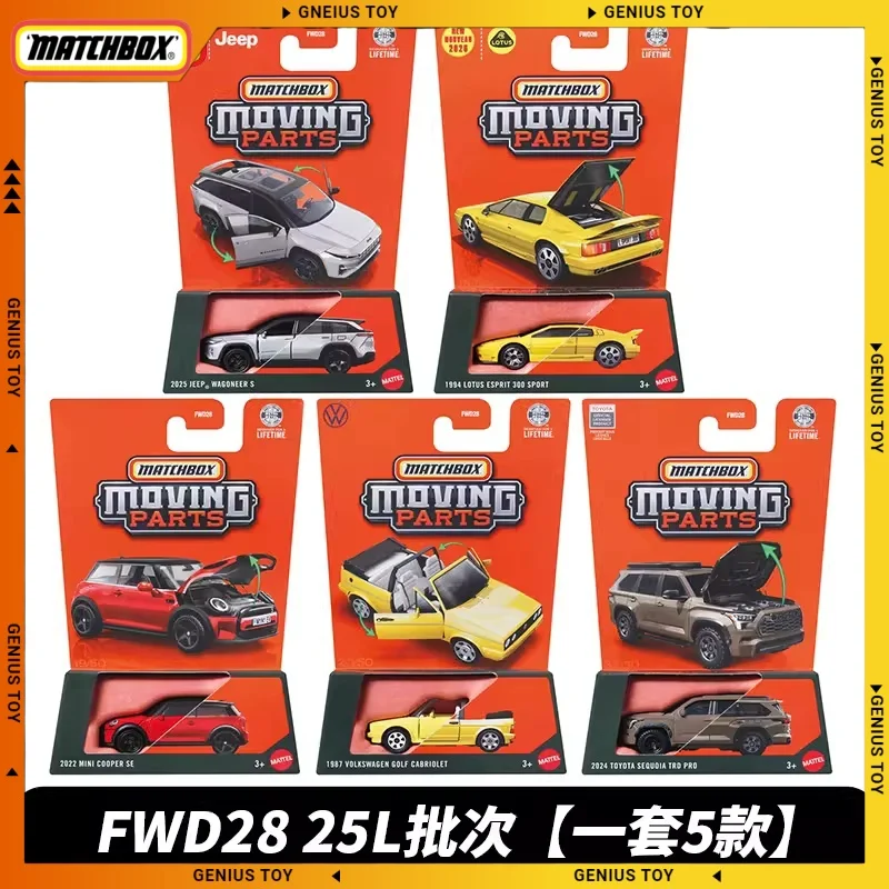 

Matchbox 2026 Moving Parts FWD28-L 1:64 Alloy Diecast Collectible Cars Model LOTUS ESPRIT VOLKSWAGEN JEEP TOYOTA MINI COOPER