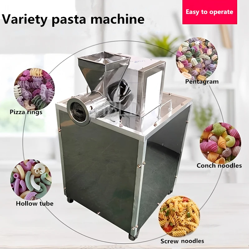 Stainless Steel Macaroni Spiral Noodle Making Machine Italian Scallop Pasta Maker for Home Kitchen