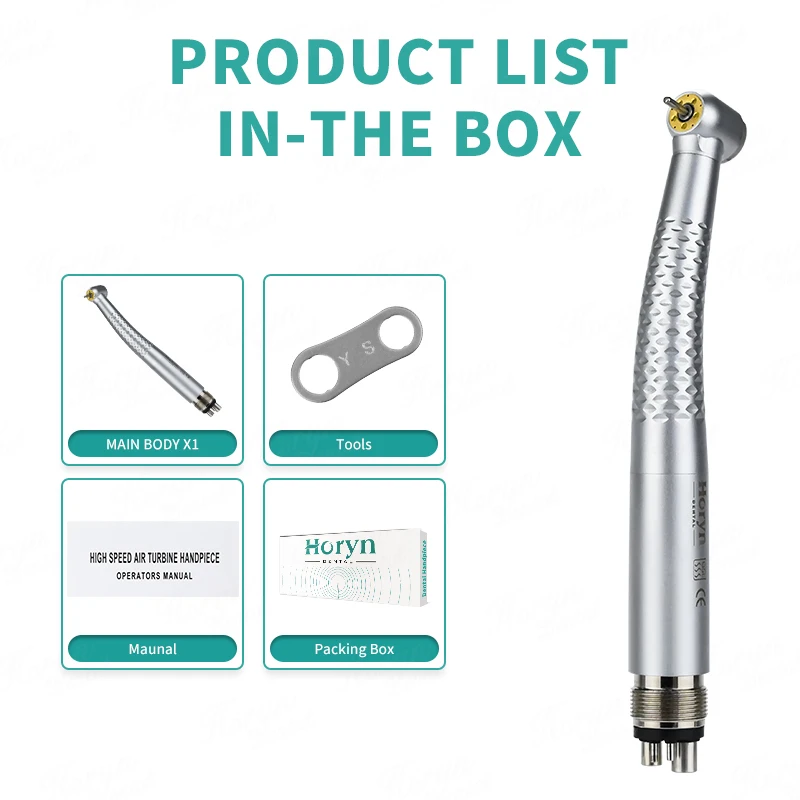 5 LED Light  Dental High Speed Handpiece Turbine Air Rotor Portable Dental High Speed Handpiece 5 Water Sprays  2/4 Holes