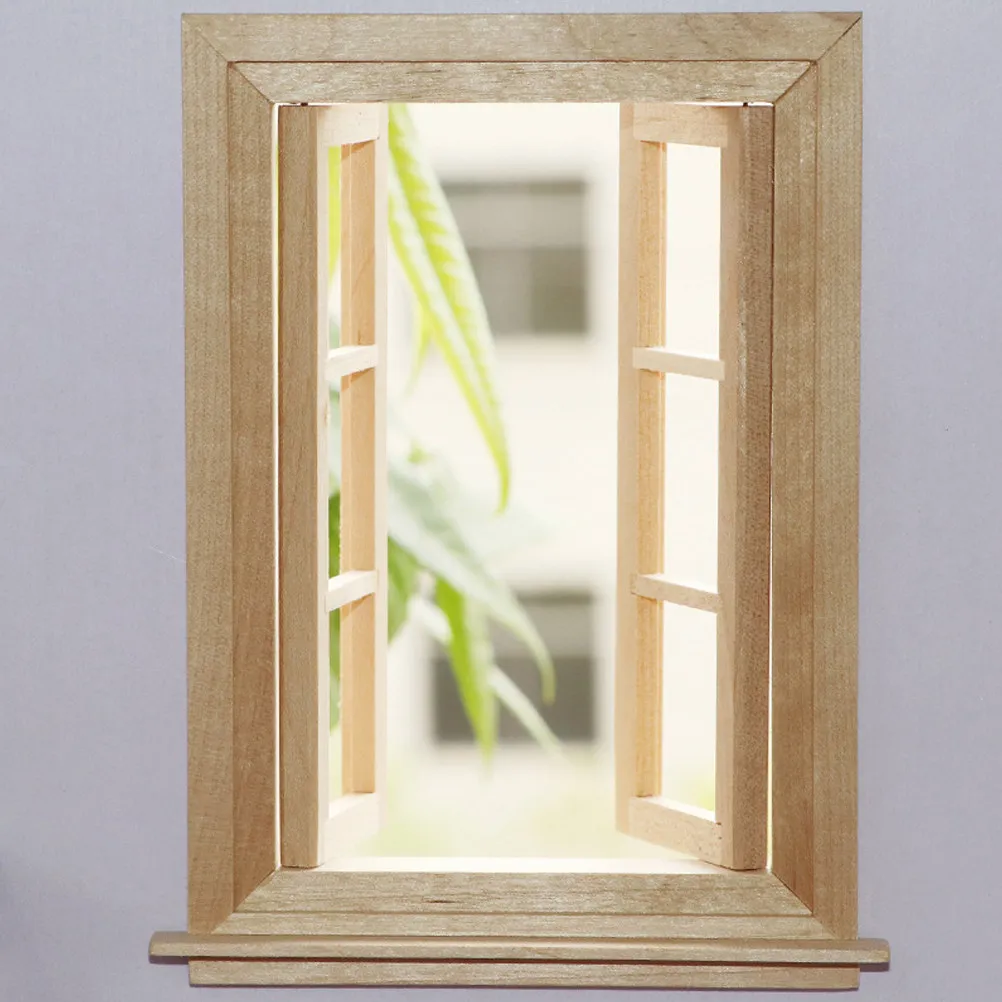 

Miniature Furniture Window 1:12 Scale for 3-6 Inch Dollhouse Accessories Safe Smooth Surface Pretend Gifts