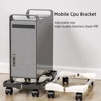 Mobile CPU Stand Holder Computer Desk with Rolling Caster Wheels Adjustable Computer Stand for Tower PC Desk Accessories