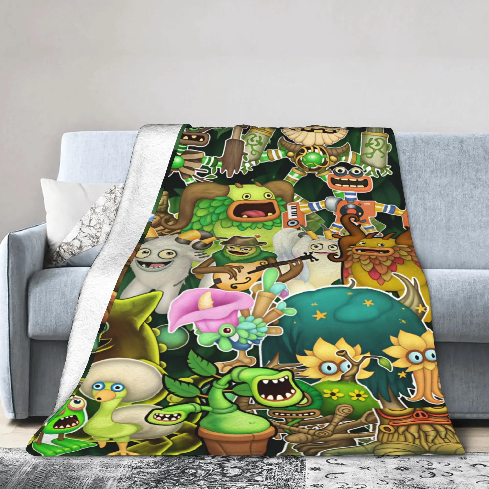 My Singing Monsters Video Game Cartoon Blanket Soft Fashion Plush Throw Blanket For Couch Chair Flannel Bedspread Bed Cover