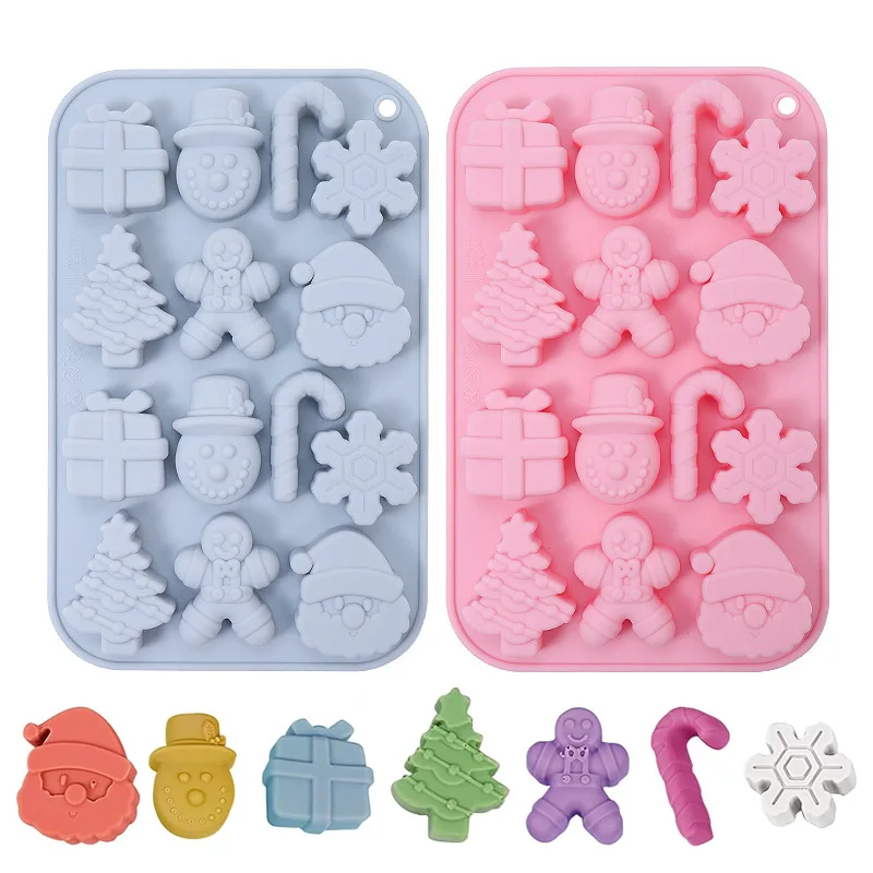 

Silicone Christmas Cookie Mold Gift Xmas Tree Mold Christmas Cake Decor Tool Chocolate Molds DIY Baking Biscuit Mould