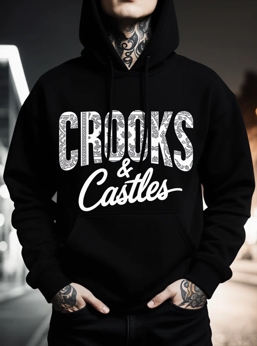 

Мужская толстовка Crooks & Castles, принт с логотипом, зимняя одежда