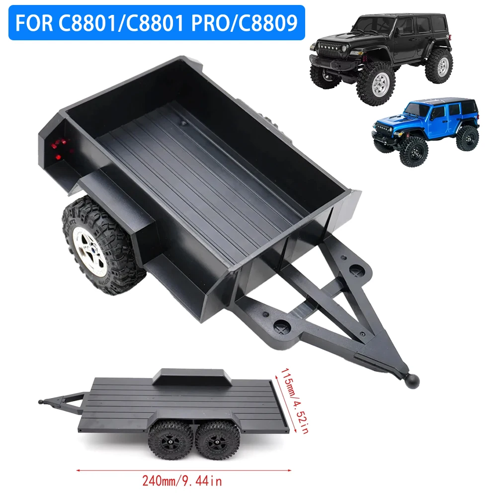 JJRC Multi-Functional Rear-Mounted Trailer With Hook For 1/18 C8801 PRO/C8809 Remote Control Crawler Upgrade Accessories